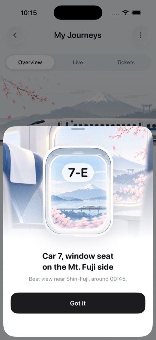Sakurail, seat